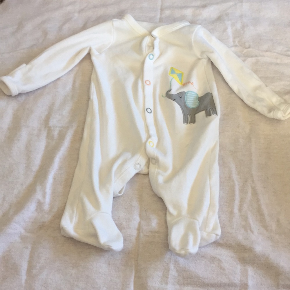 White boys elephant pajamas